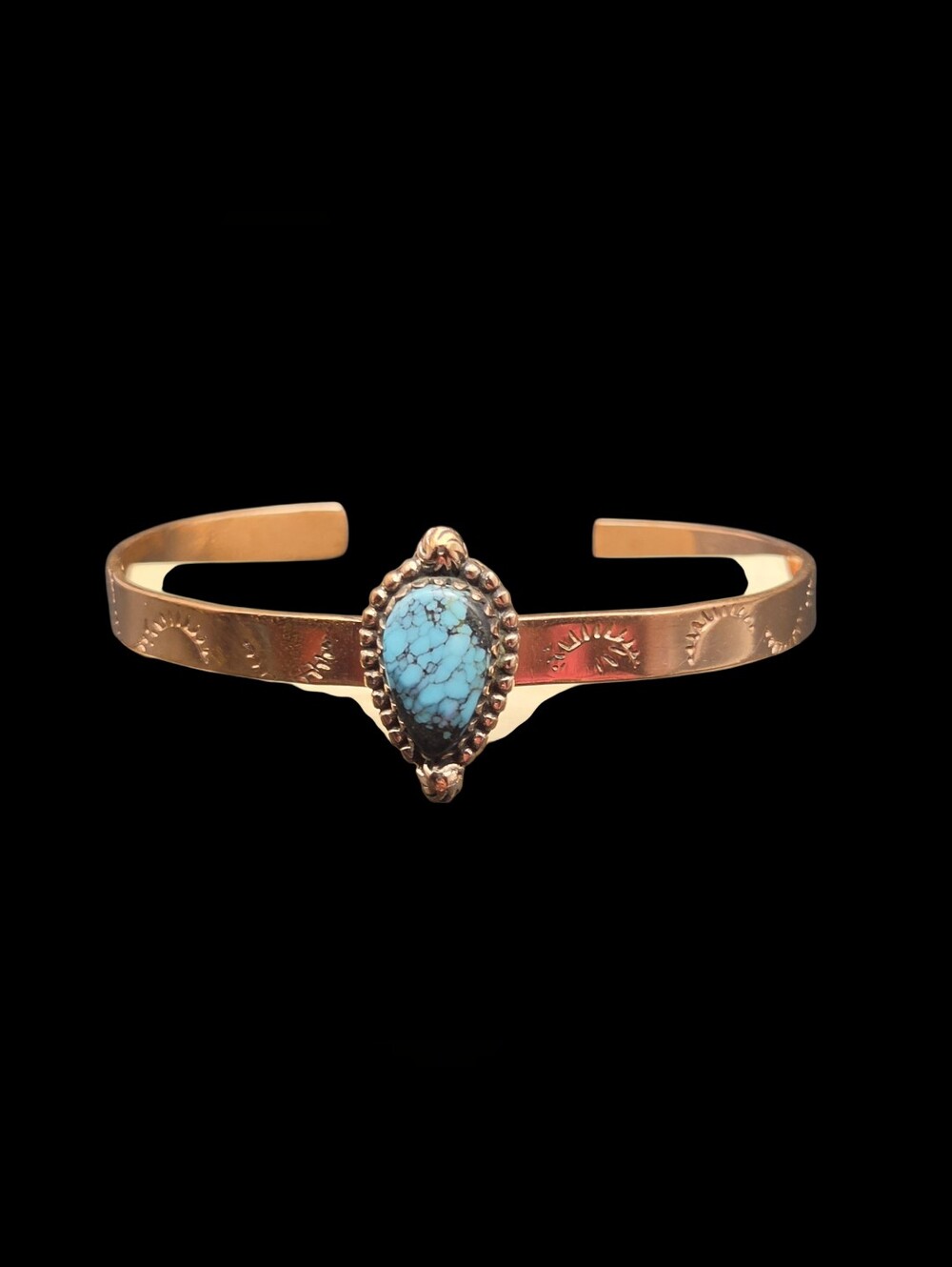 Turquoise Teardrop Copper Cuff Bracelet